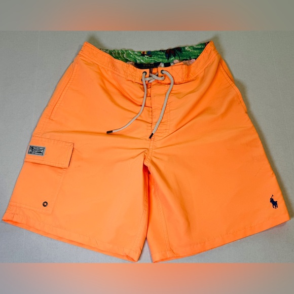 Polo Ralph Lauren Beach Swim Board Surf Shorts/Trunks Bright Orange Size M - Picture 1 of 13